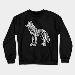 Wolf Skeleton Illustration Crewneck Sweatshirt